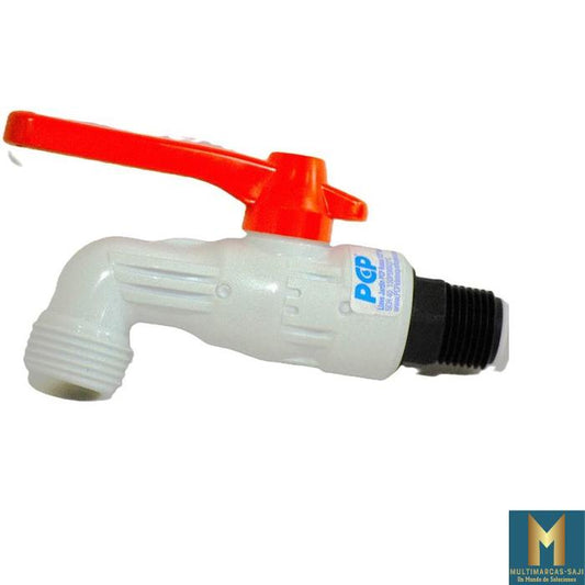 Llave jardin PVC esfera 1/2" c/rosca macho PCP