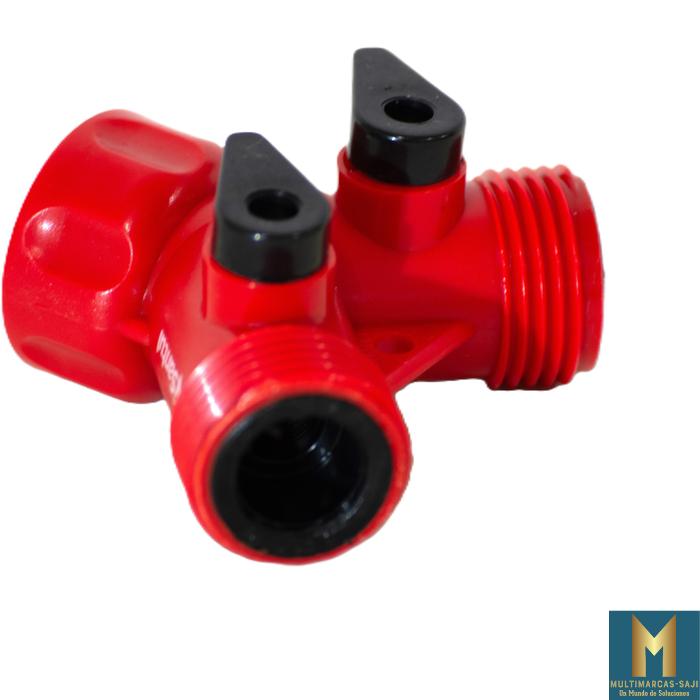 Conector yee de plastico p/manguera c/llave de paso